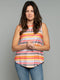 The Tie Back Tank - Pink Stripes / Pink Dots